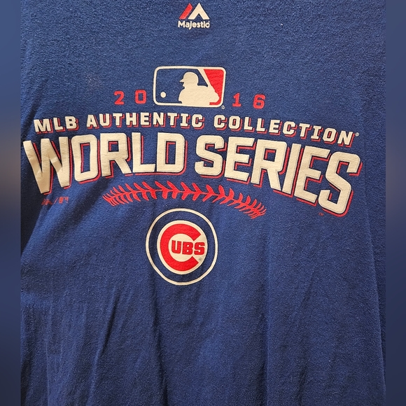 Majestic Chicago Cubs 2016 World Series Short Sleeve Shirt Mens Large - Picture 3 of 4